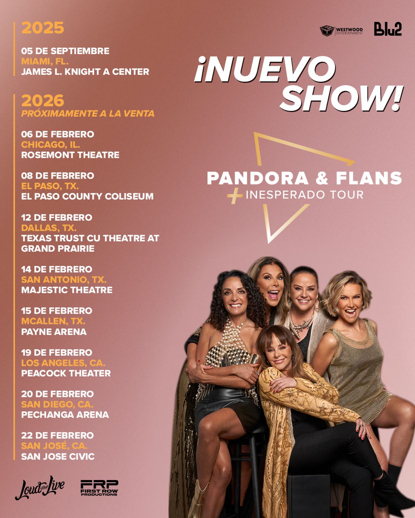 Pandora y Flans Más Inesperado Tour Poster 2026